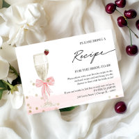 Champagne Bridal Shower Recipe Request Enclosure 