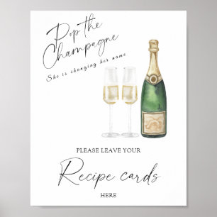 Champagne bridal shower - Your recipe card here Poster