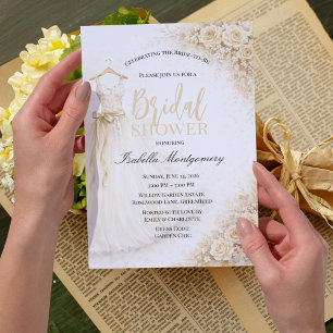 Champagne Bridesmaid Dress Bridal Shower Invitation