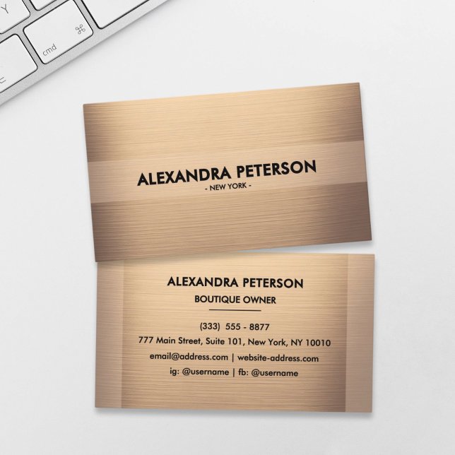 Champagne Bronze Two-Tone Business Card (Creator Uploaded)