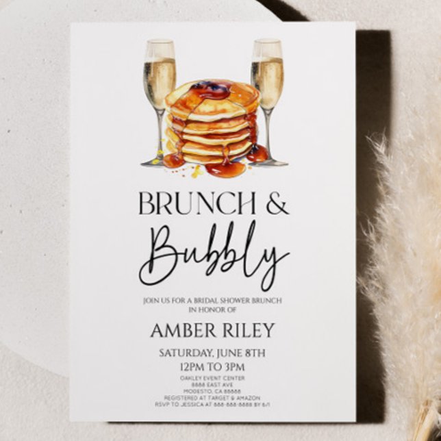 Champagne Brunch and Bubbly Bridal Shower Brunch Invitation (Creator Uploaded)