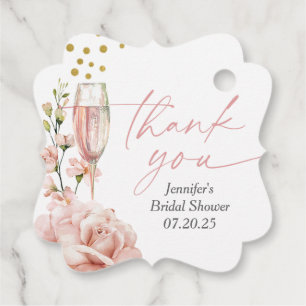 champagne brunch and bubbly bridal shower favour tags