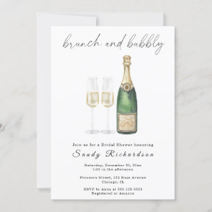 Champagne Brunch and Bubbly Bridal Shower Invitation