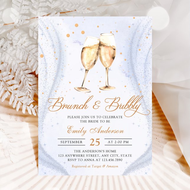 Champagne Brunch and Bubbly Bridal Shower Invitation (Creator Uploaded)