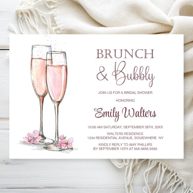 Champagne Brunch and Bubbly Bridal Shower Invitation (Creator Uploaded)