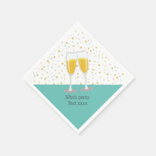 Champagne Brunch and Bubbly cheers birthday Napkin