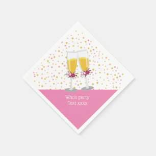 Champagne Brunch and Bubbly cheers birthday Napkin