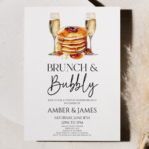 Champagne Brunch and Bubbly Couples Shower Brunch Invitation