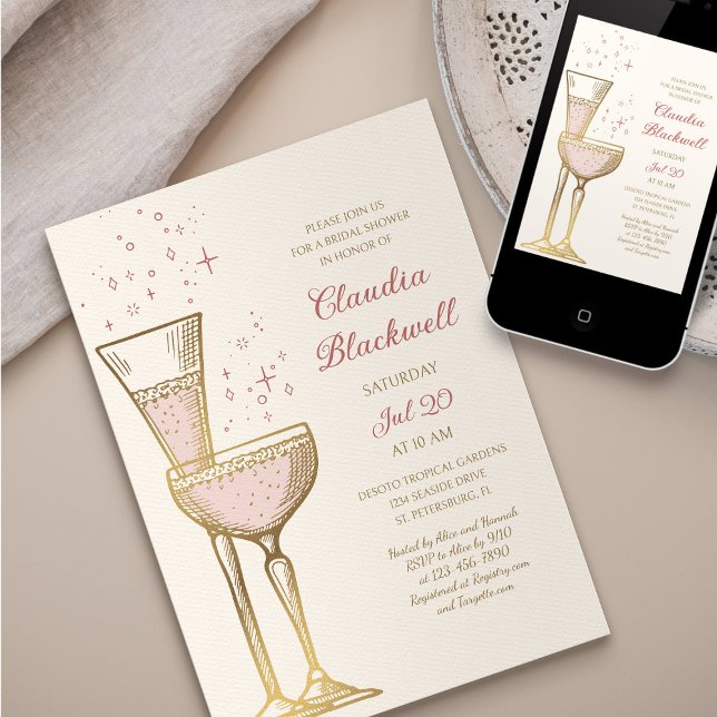 Champagne Brunch Bridal Shower Invitation (Creator Uploaded)