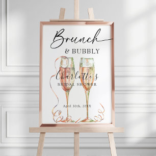 Champagne Brunch & Bubbly Bridal Shower Welcome Poster