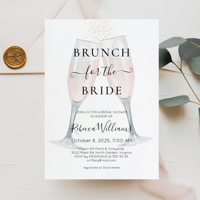 Champagne Brunch for the Bride Bridal Shower Invitation (Creator Uploaded)