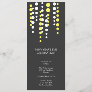 Champagne bubble grey modern chic holiday party invitation