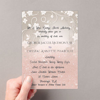 Champagne Bubbles Acrylic Wedding Invitation