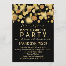 Champagne Bubbles Bachelorette Party Invitations
