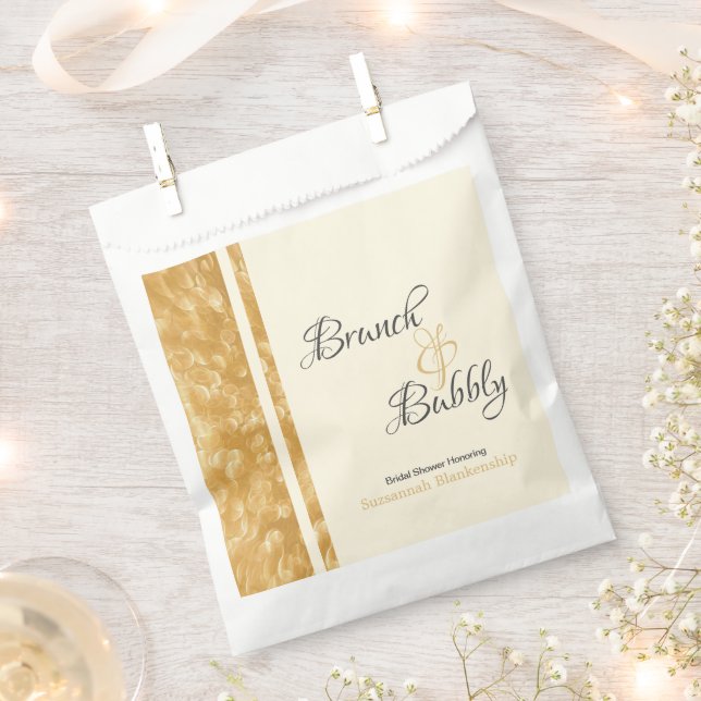 Champagne Bubbles Brunch Bubbly Bridal Shower Favour Bags (Clipped)