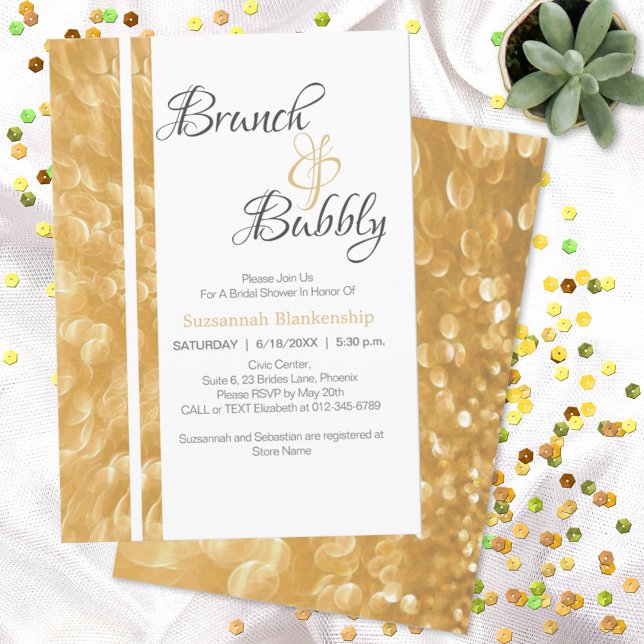 Champagne Bubbles Brunch Bubbly  Invitation (Creator Uploaded)