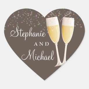 Champagne & Bubbles Celebration Couple Sticker