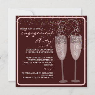 Champagne & Bubbles Engagement Party Invitation