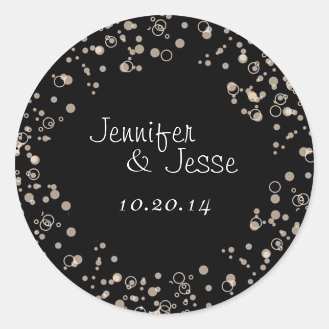 Champagne Bubbles Envelope Sticker Seal (Front)