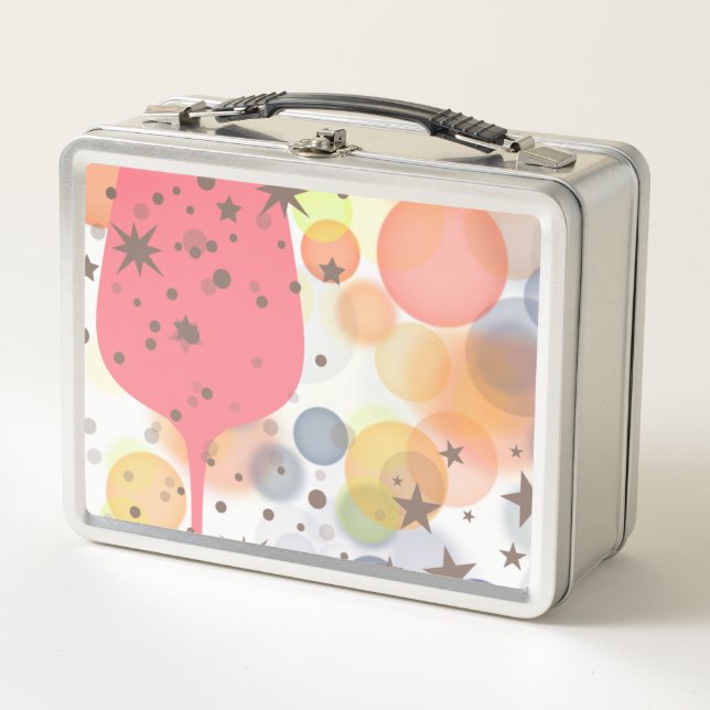 Champagne Bubbles Metal Lunch Box (Front)