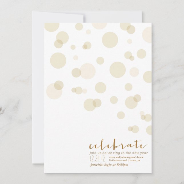 Champagne Bubbles - New Years Eve Party Invitation (Front)