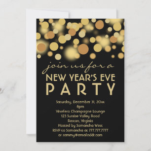 Champagne Bubbles New Year's Eve Party Invitations