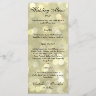 Champagne Bubbles Wedding Menu