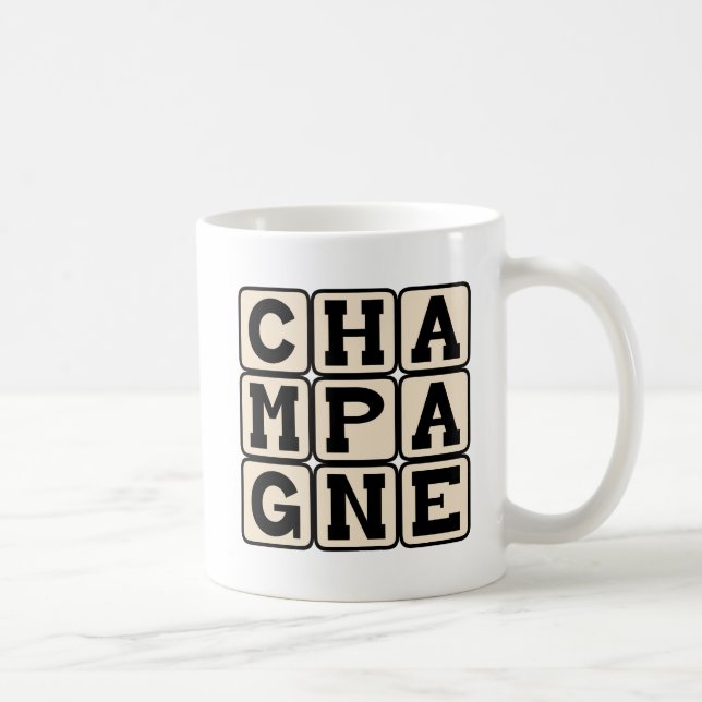 Champagne, Bubbly Beverage Coffee Mug (Right)