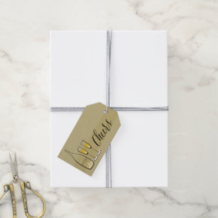 Champagne Bubbly Cheers Christmas Holiday Gift Tag