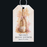 Champagne Bubbly & Gold Glitter Bridal Shower Gift Tags<br><div class="desc">Champagne & Glitter Blush Pink Gold Bridal Shower Tags. Matching items available.</div>