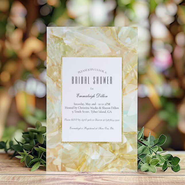 Champagne Burst Crystal Bridal Shower Invitation (Creator Uploaded)
