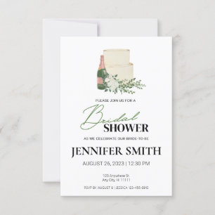 Champagne & Cake Bridal Shower Invitation