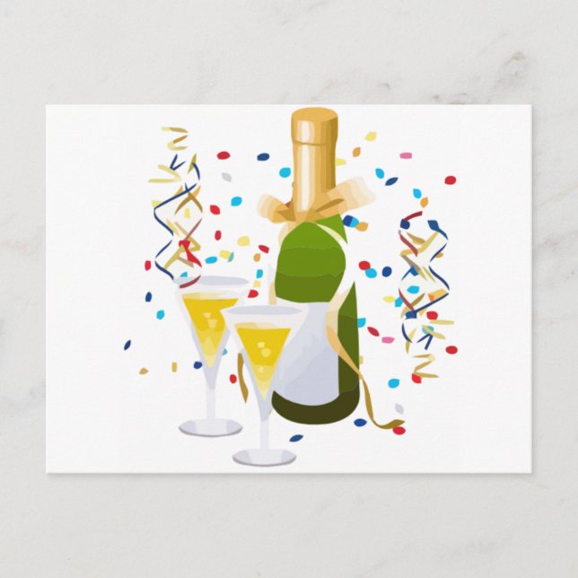 Champagne Celebration Invitation Postcard (Front)