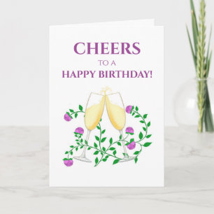 CHAMPAGNE CHEERS BIRTHDAY CARD