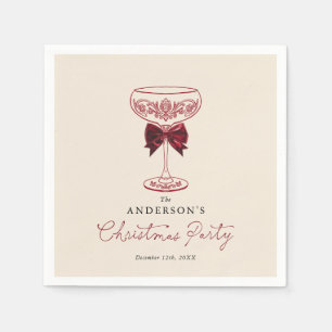 Champagne Christmas Cocktail Party Napkins