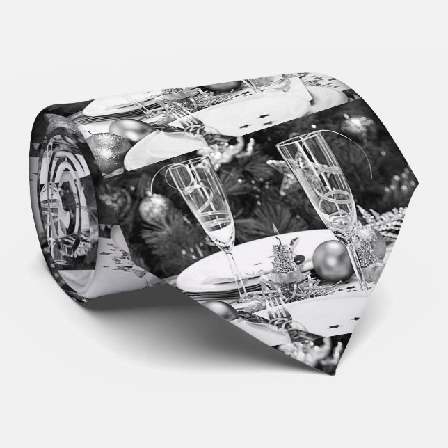 ***CHAMPAGNE CHRISTMAS & NEW YEAR*** TIE (Rolled)