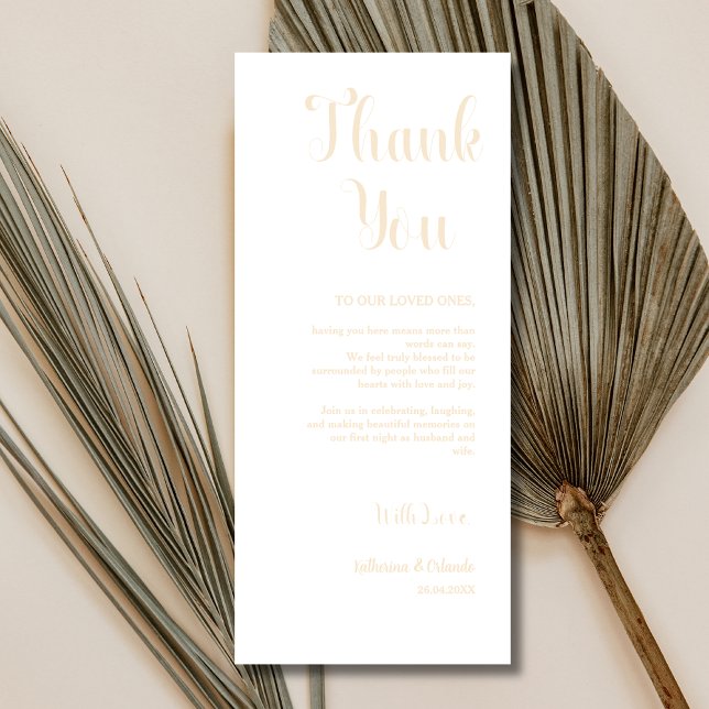 Champagne Classic Place Setting Thank You Card (Creator Uploaded)
