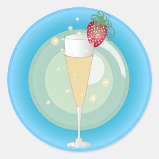 Champagne Classic Round Sticker