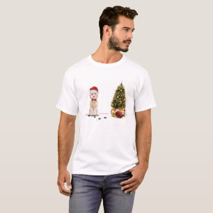 Champagne Cockapoo Funny Christmas Dog with Tree T-Shirt