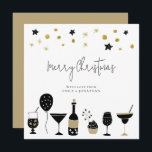 Champagne Cocktail Gold Black Merry Christmas Holiday Card<br><div class="desc">Champagne Cocktail Gold Black Merry Christmas. Easily personalise with your own words.</div>