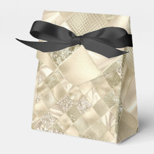 Champagne Colour Diamond Pattern Favour Box