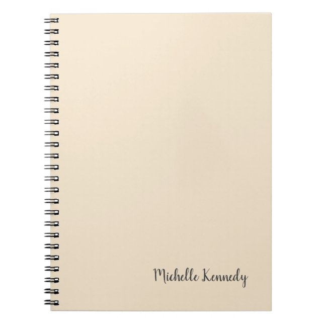 Champagne Colour Minimalist Professional Modern Notebook (Front)