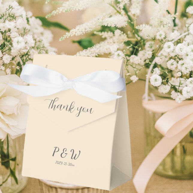 Champagne Colour Personalised Monogram Wedding Favour Box (In Situ Wedding)