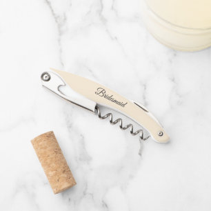 Champagne Colour Personalised Wedding Bridesmaid Corkscrew
