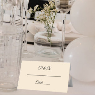 Champagne Colour Simple Stylised Script Wedding Place Card