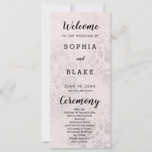 Champagne Coloured Roses Wedding Program