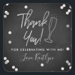 Champagne Confetti Wedding Thank You Square Sticker<br><div class="desc">Celebrate in style with these modern and very trendy wedding,  bridal shower or birthday thank you stickers. This design is easy to personalise with your special event wording and your guests will be thrilled when they receive these fabulous stickers.</div>