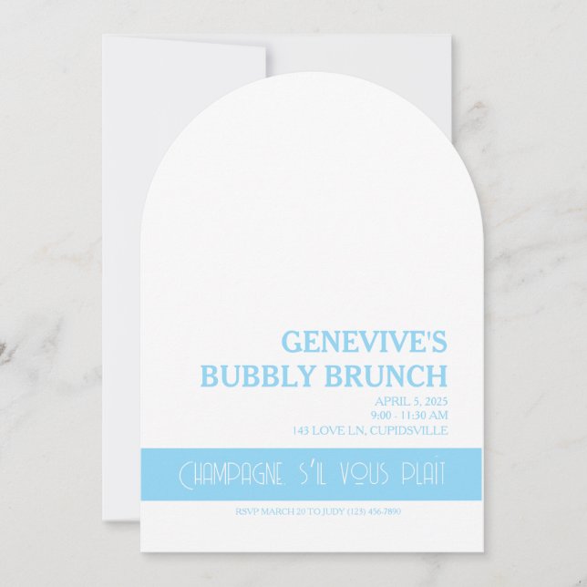 Champagne Coquette Invitation (Front)