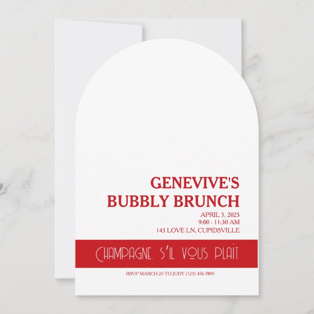 Champagne Coquette  Invitation (Front)