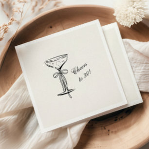 Champagne Coupe Cheers to Birthday Napkin